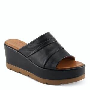 NEW SPRING STEP SHOES women's allerton leather platform shoe in black